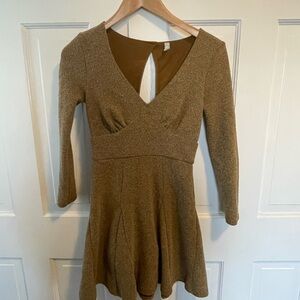 Free People Brown Long Sleeve Dress